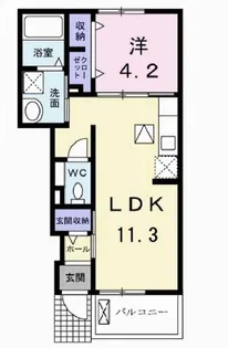 フルール ドゥ スリジェ・エー【1階】の間取り