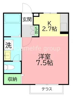 常楽ハイツ6【1階】の間取り