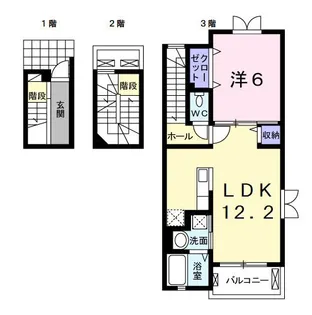 ふる~る本中山【3階】の間取り