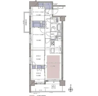 ディームス横濱青木町【8階】の間取り
