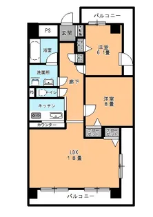 ベイシス第6三幸【4階】の間取り