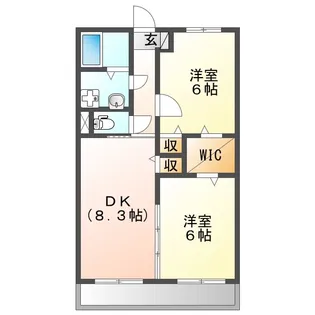 ビューコーポ高屋【1階】の間取り