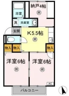 プレジール三宅 A【2階】の間取り