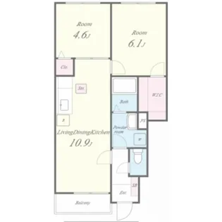 ポムダムール【1階】の間取り