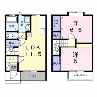 新潟県村上市上片町【アパート】の間取り