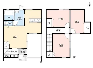 静岡県浜松市中央区三島町【一戸建】の間取り