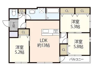アベックスハイム井口明神A【3階】の間取り