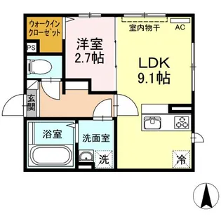 ヒルズ相染【1階】の間取り