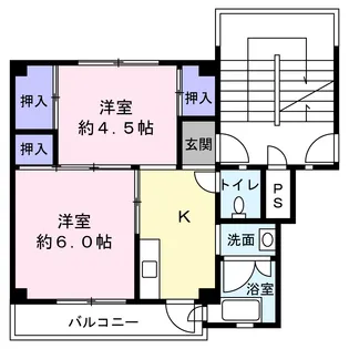 ビレッジハウス黒木1号棟【5階】の間取り
