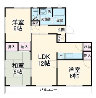 第1西形マンション【3階】の間取り
