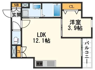 1LDKの間取り画像