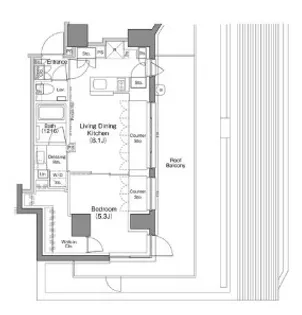 東京都新宿区水道町【マンション】の間取り