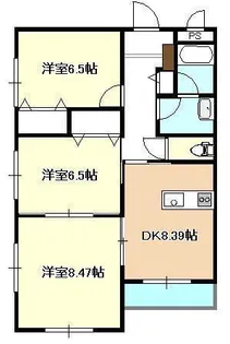 グランディア小新【1階】の間取り