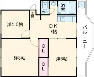 溝口ハイツ【3階】の間取り