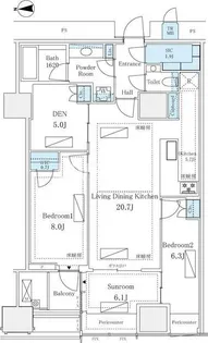 東京都港区三田1【マンション】の間取り