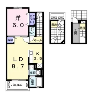 クラリス【3階】の間取り