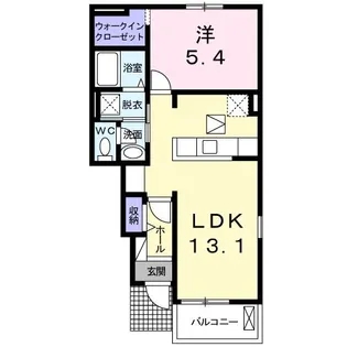 プリムヴェール【1階】の間取り