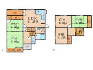 滋賀県草津市南笠東1【一戸建】の間取り