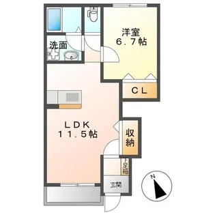 エスポワール・レヴァータI(Espoir・Levata I)【1階】の間取り