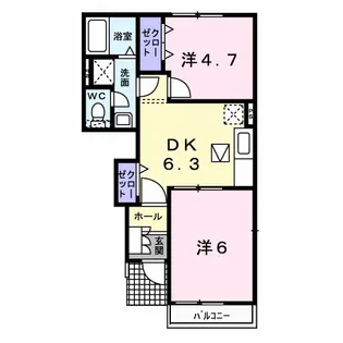 グレイス薬師の浦A【1階】の間取り