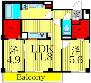 ドエル若木【2階】の間取り