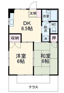 クラスタ南万騎が原B【1階】の間取り