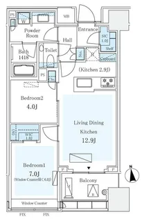 東京都千代田区三番町【マンション】の間取り