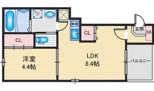 1LDKの間取り画像