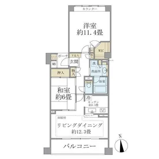 東京都世田谷区弦巻4【マンション】の間取り