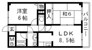 大阪府東大阪市下小阪5【マンション】の間取り