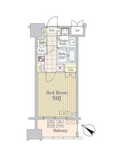 グランパレス東京八重洲アベニュー【9階】の間取り