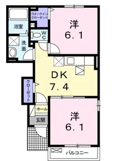 ベルグランドヴィラB【1階】の間取り
