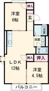 JA東ハイツA棟【2階】の間取り