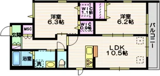 Camellia 洗足 West【2階】の間取り