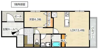 アーデル美鈴園【1階】の間取り