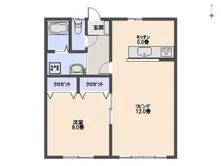 ガーデンシティ広田【1階】の間取り