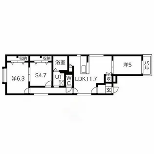 バレンシア三左衛門【1階】の間取り