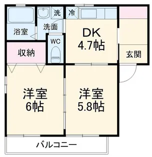 フジパレスA棟【2階】の間取り