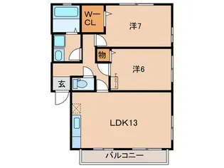 リビングタウン南花田B【1階】の間取り