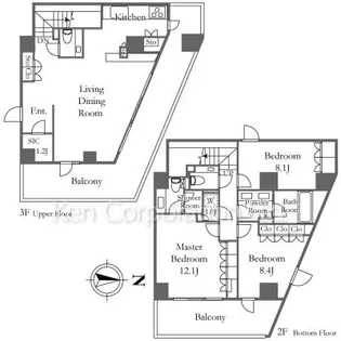 フォレストテラス鳥居坂【3階】の間取り