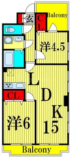 サンロイヤル【4階】の間取り