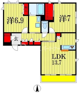リッツ末広II【2階】の間取り