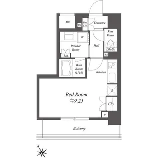レジデンシャル目黒【6階】の間取り