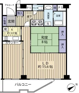 ビューパレー鴨川【12階】の間取り