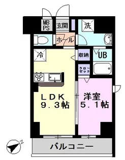 ウッドヒルズ【7階】の間取り