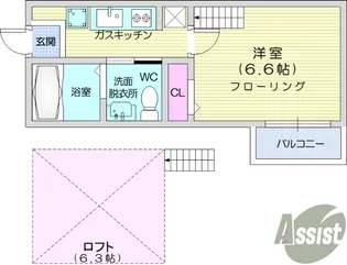 シャンテ東照宮【1階】の間取り