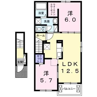 ベルグランデ宮前A【2階】の間取り