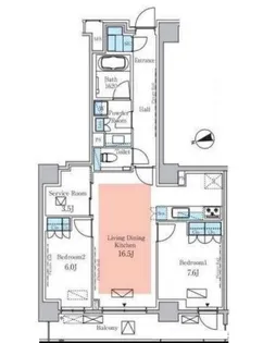 パークアクシス元麻布【4階】の間取り