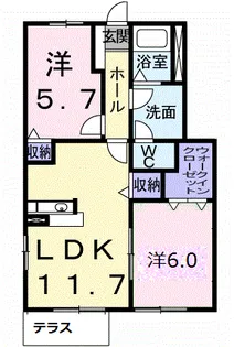 サニーエクセラン【1階】の間取り