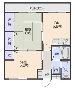 コーポ中の橋【3階】の間取り